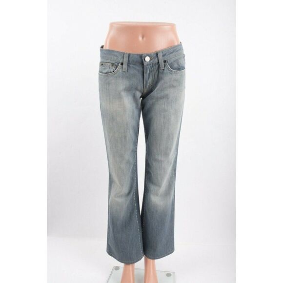 Joe's Jeans Womens GAL Jeans Sz 28 x 30 Gray Blue Bootcut Top Stitching Denim - Picture 1 of 8